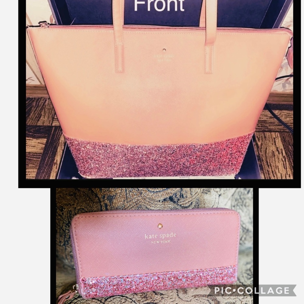 Kate Spade Glitter Tote & Wallet Set - Picture 1 of 14
